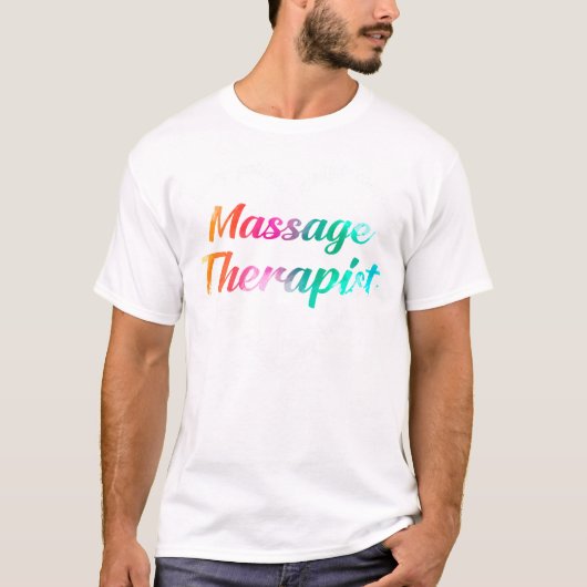 Massage Therapist Heart Word Cloud Waterverf Rain T-shirt (Voorkant)
