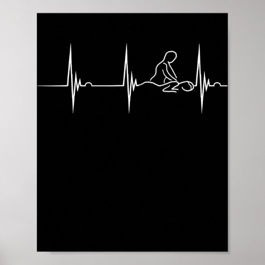 Massage Therapist Heartbeat EKG Pulse Spa Masseur Poster (Voorkant)