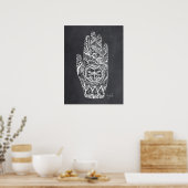 Massage Therapist Henna Dragonfly Tattoo Hand 1 Poster (Keuken)