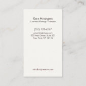 Massage Therapist Henna Dragonfly Tattoo Hand 1 Visitekaartje (Achterkant)