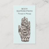 Massage Therapist Henna Dragonfly Tattoo Hand 1 Visitekaartje (Voorkant)