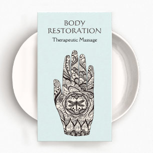 Massage Therapist Henna Dragonfly Tattoo Hand 1 Visitekaartje