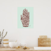 Massage Therapist Henna Dragonfly Tattoo Hand 2 Poster (Keuken)