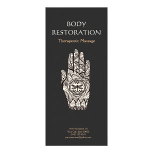 Massage Therapist Henna Dragonfly Tattoo Hand 4 Reclamekaart