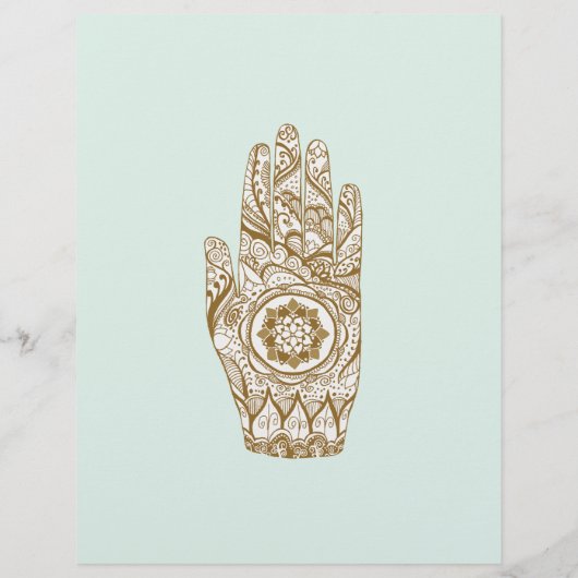 Massage Therapist Henna Hand Lotus Flyer (Achterkant)