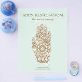 Massage Therapist Henna Hand Lotus Flyer (Enkel)