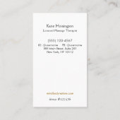 Massage Therapist Henna Lotus Tattoo Hand Visitekaartje (Achterkant)