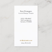 Massage Therapist Henna Lotus Tattoo Hand Visitekaartje (Achterkant)