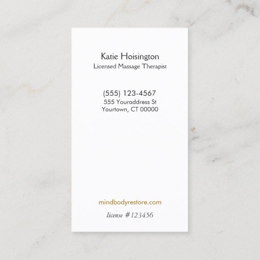 Massage Therapist Henna Lotus Tattoo Hand Visitekaartje (Achterkant)