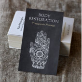 Massage Therapist Henna Lotus Tattoo Hand Visitekaartje