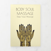 Massage Therapist Henna Mehndi Hands Drieluik Kaart (Cover)