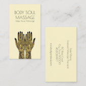 Massage Therapist Henna Mehndi Hands Visitekaartje (Voorkant / Achterkant)