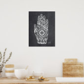 Massage Therapist Henna Tattoo Hand Lotus Poster (Keuken)