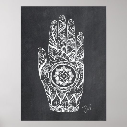 Massage Therapist Henna Tattoo Hand Lotus Poster (Voorkant)