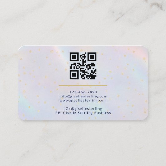 Massage Therapist Holographic QR Code Visitekaartje (Achterkant)