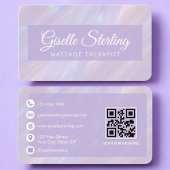 Massage Therapist Iridescent QR Code Professional Visitekaartje