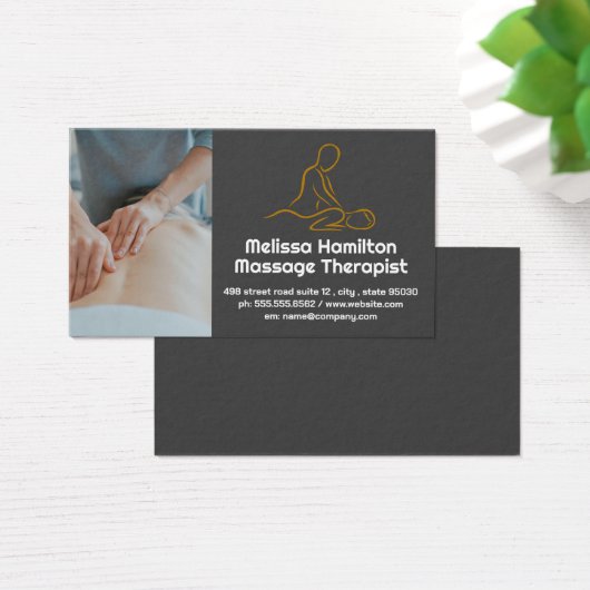 Massage Therapist Logo Visitekaartje (Bureau)