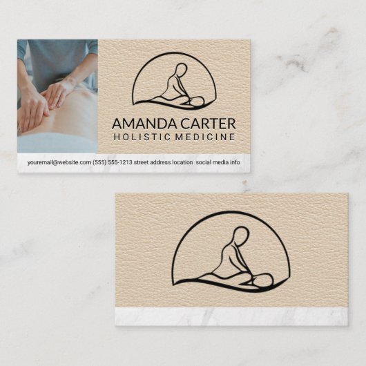 Massage Therapist Logo | Visitekaartje van het blo (Voorkant / Achterkant)