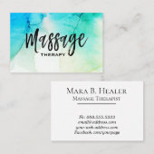 * * Massage Therapist massage therapie - Waterverf Visitekaartje (Voorkant / Achterkant)