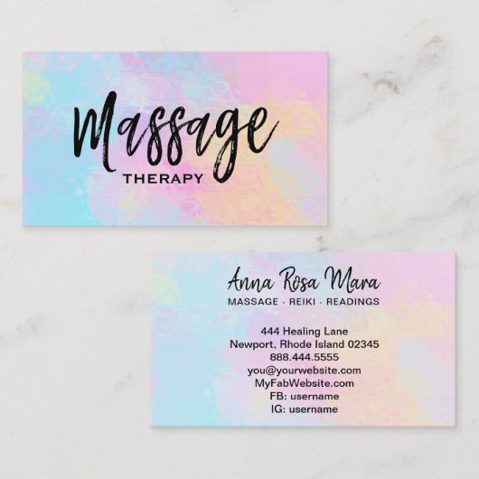 *~* Massage Therapist Massage Therapy Abstract Visitekaartje (Voorkant / Achterkant)