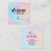 *~* Massage Therapist Massage Therapy Floral Vierkante Visitekaartje (Voorkant / Achterkant)