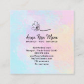 *~* Massage Therapist Massage Therapy Floral Vierkante Visitekaartje (Achterkant)