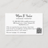 *~* Massage Therapist Massage Therapy Logo QR code Visitekaartje (Achterkant)