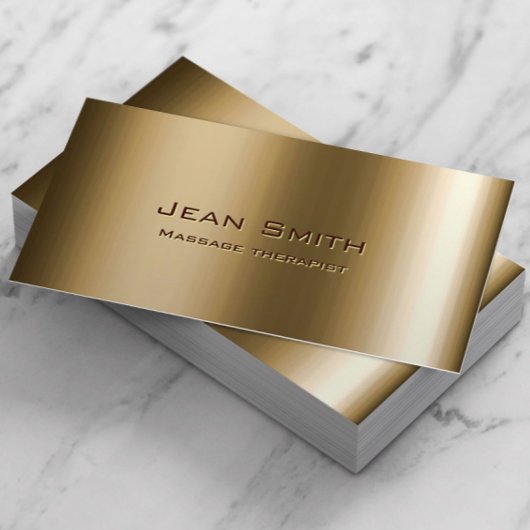 Massage Therapist Metal Bronze Visitekaartje