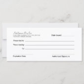 Massage Therapist of Day Spa Cadeaubonnen (Achterkant)