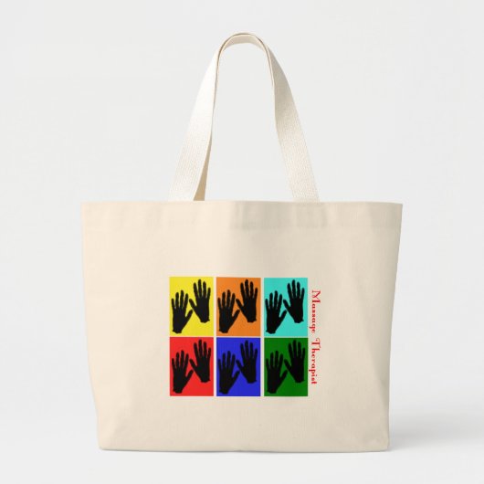 Massage Therapist Pop Art Gifts Grote Tote Bag (Voorkant)