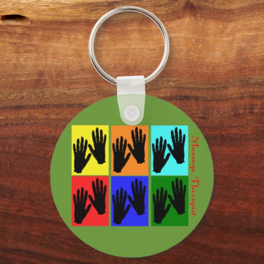 Massage Therapist Pop Art Gifts Sleutelhanger (Voorkant)