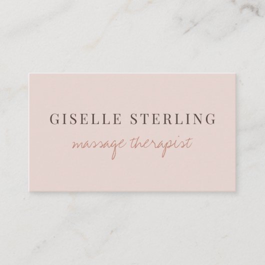 Massage Therapist QR Code Blush Pink  Visitekaartje (Voorkant)