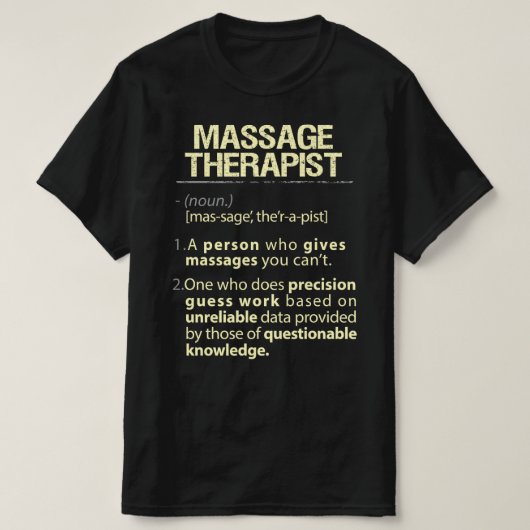 Massage Therapist Real American Definition T-shirt (Design voorkant)