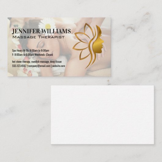Massage Therapist | Relaxation Spa Beauty Visitekaartje (Voorkant / Achterkant)