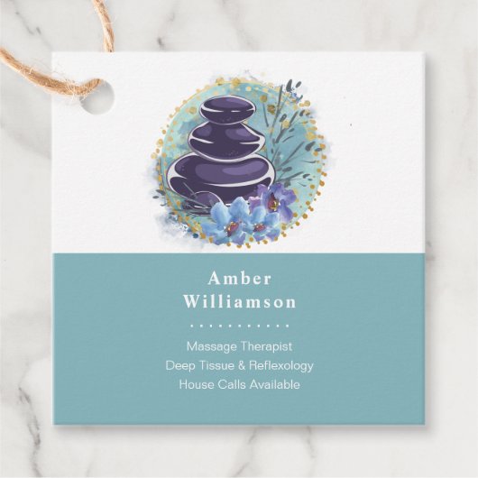 Massage Therapist Salon Spa Stylist Zen Stones Bedankjes Labels (Voorkant)