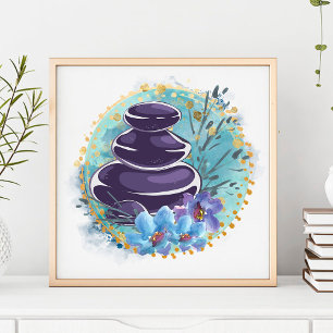 Massage Therapist Salon Spa Stylist Zen Stones Poster