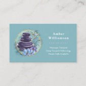 Massage Therapist Salon Spa Stylist Zen Stones Visitekaartje (Voorkant)
