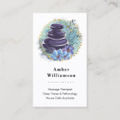 Massage Therapist Salon Spa Stylist Zen Stones Visitekaartje (Voorkant)