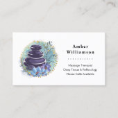 Massage Therapist Salon Spa Stylist Zen Stones Visitekaartje (Voorkant)