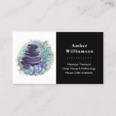 Massage Therapist Salon Spa Stylist Zen Stones Visitekaartje (Voorkant)