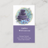Massage Therapist Salon Spa Stylist Zen Stones Visitekaartje (Voorkant)