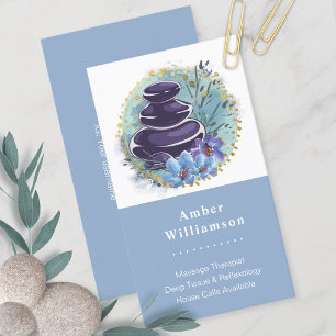 Massage Therapist Salon Spa Stylist Zen Stones Visitekaartje