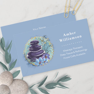 Massage Therapist Salon Spa Stylist Zen Stones Visitekaartje