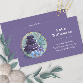 Massage Therapist Salon Spa Stylist Zen Stones Visitekaartje