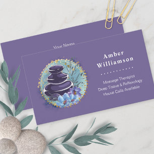 Massage Therapist Salon Spa Stylist Zen Stones Visitekaartje