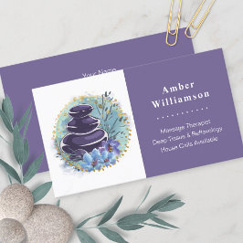 Massage Therapist Salon Spa Stylist Zen Stones Visitekaartje
