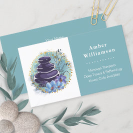 Massage Therapist Salon Spa Stylist Zen Stones Visitekaartje