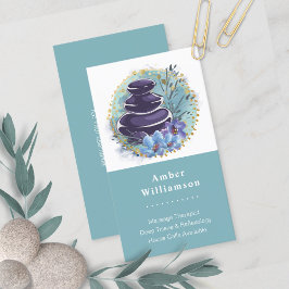 Massage Therapist Salon Spa Stylist Zen Stones Visitekaartje