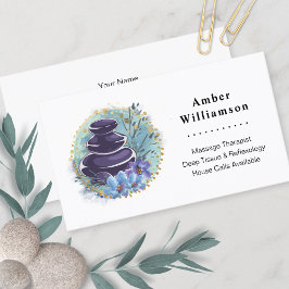 Massage Therapist Salon Spa Stylist Zen Stones Visitekaartje