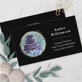 Massage Therapist Salon Spa Stylist Zen Stones Visitekaartje